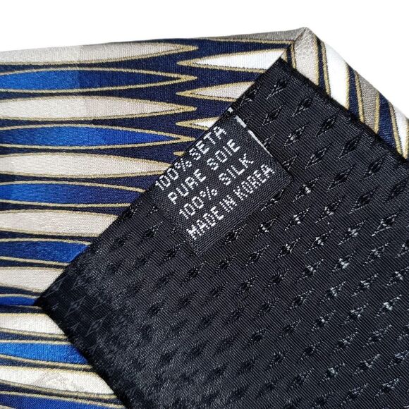 Ottimo Uomo Grey Blue Tie Necktie Traditional - Picture 3 of 4